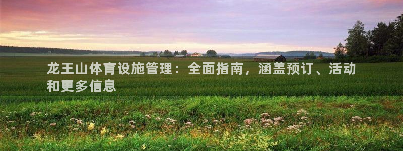 意昂体育3平台：龙王山体育设施管理：全面指南，涵盖预